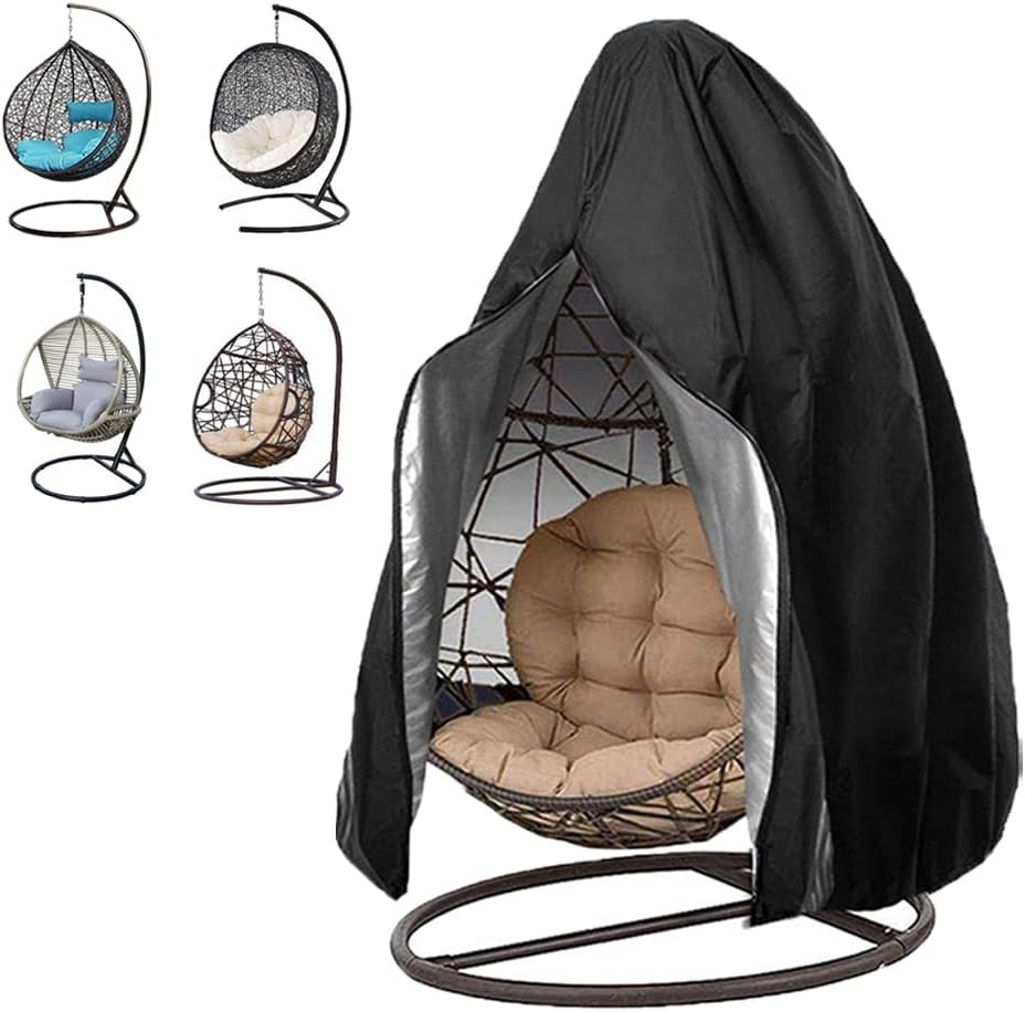 Garden Furniture Cover 115x190cm Waterproof Outdoor Furniture Protector for Garden Chairs Black - Image 1