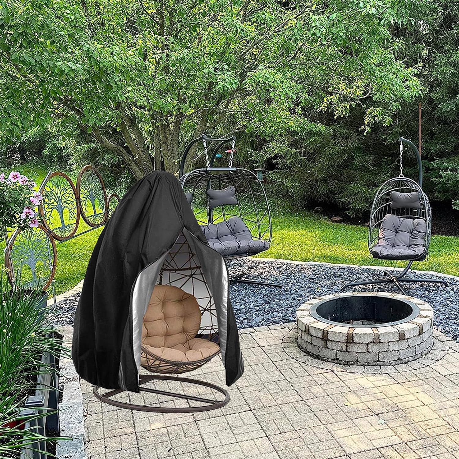 Garden Furniture Cover 115x190cm Waterproof Outdoor Furniture Protector for Garden Chairs Black - Image 8