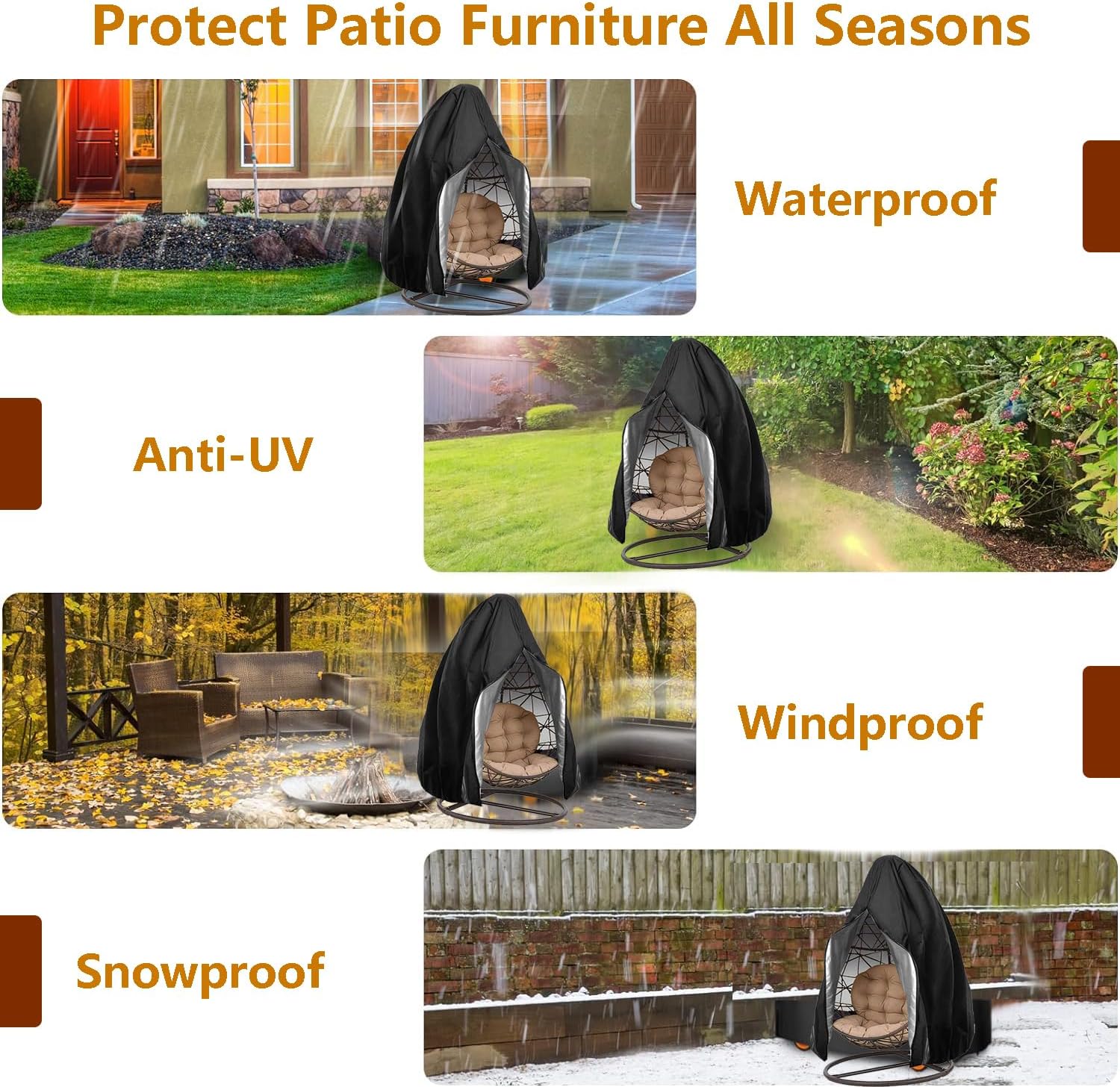 Garden Furniture Cover 115x190cm Waterproof Outdoor Furniture Protector Beige Patio Furniture Cover - Image 4