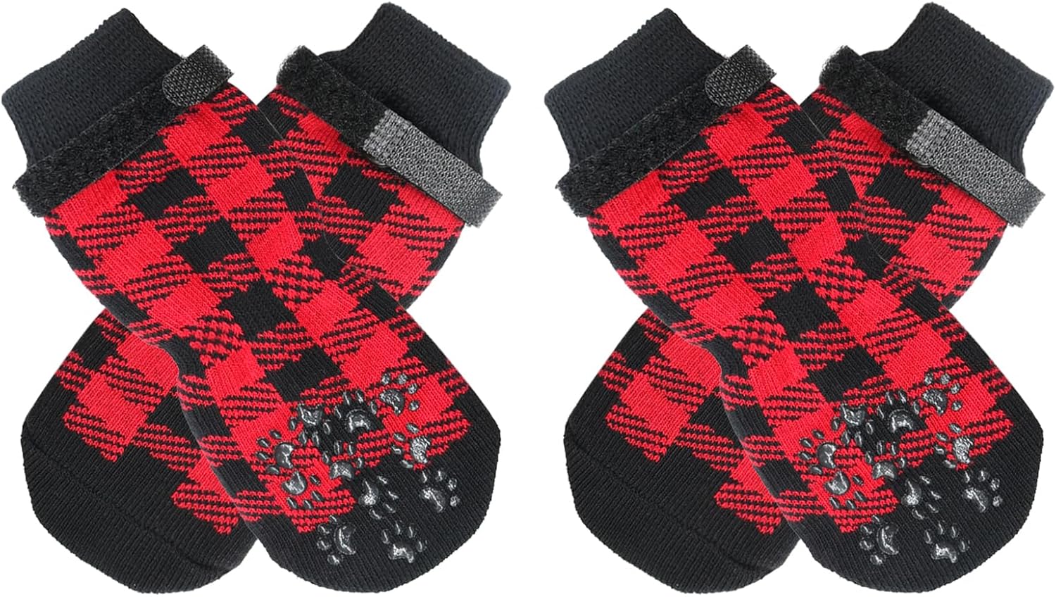 Dog Socks Size S Red Anti-Slip Pet Paw Protectors for Indoor Use - Image 1
