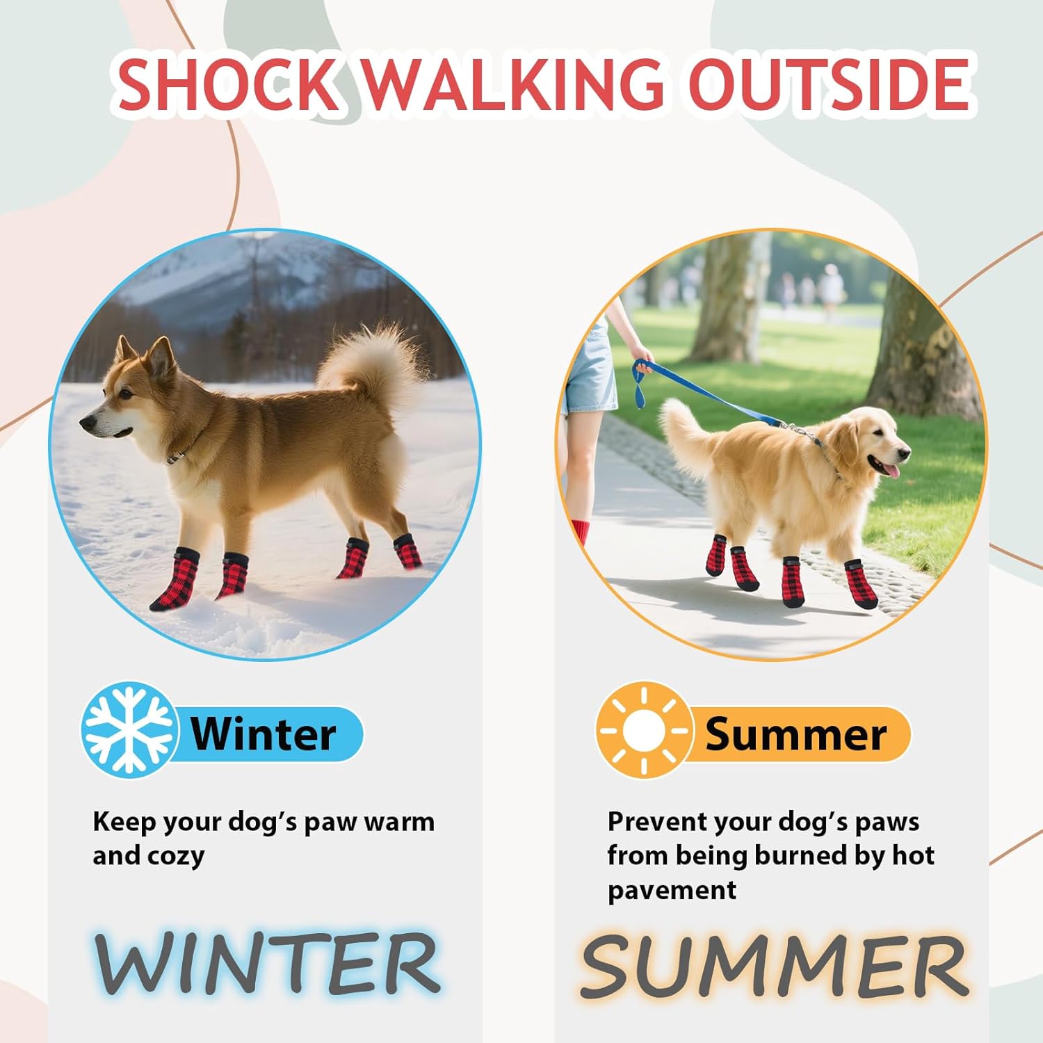 Dog Socks Size L Red Anti Slip Pet Paw Protectors for Dogs - Image 5