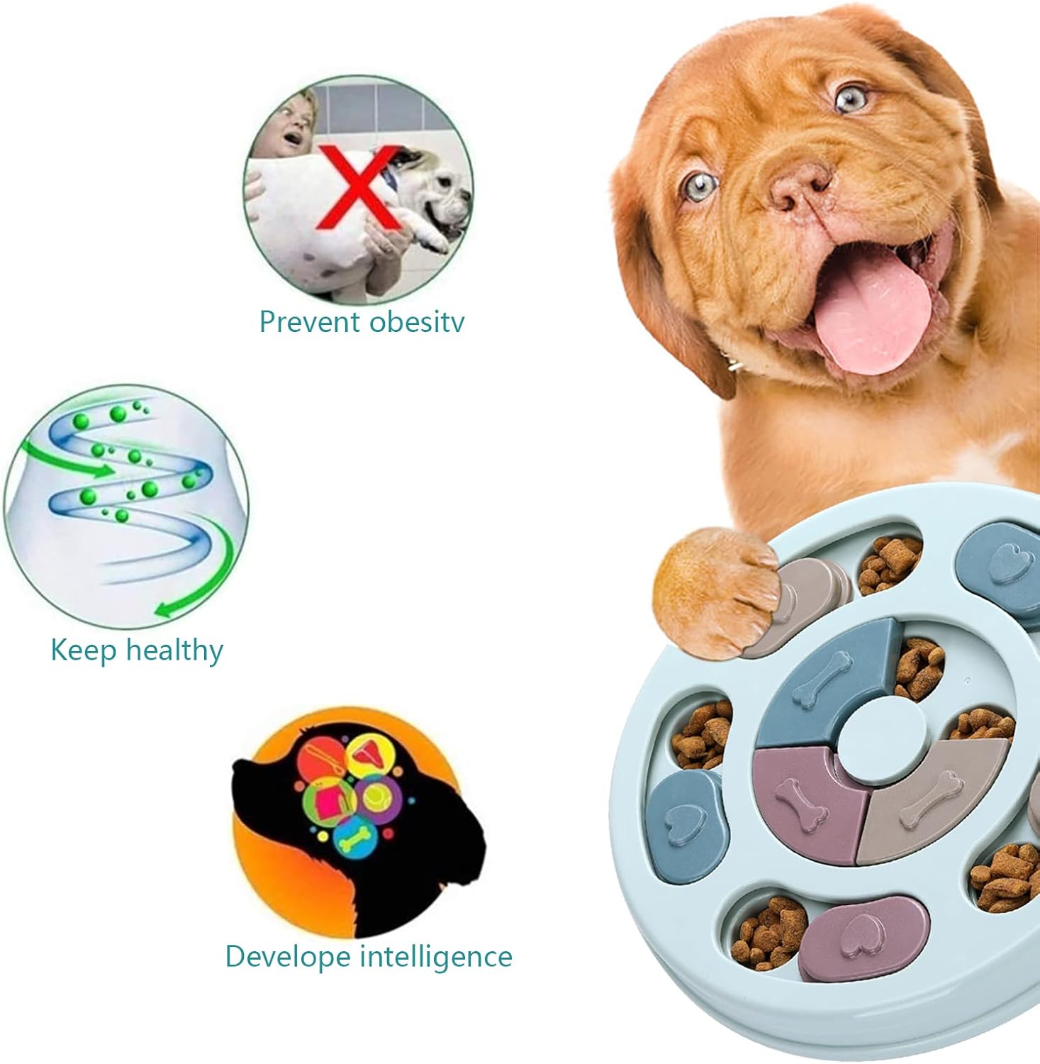 Dog Twister Puzzle Toy - Interactive Intelligence Game for Dogs - Blue - Image 3