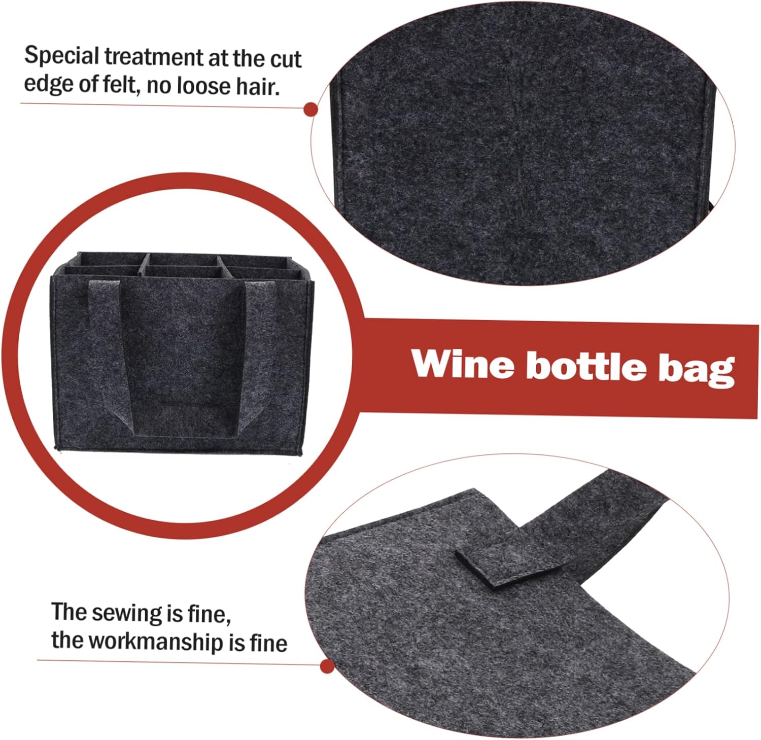 6 Bottle Wine Rack - Dark Grey - Storage Organizer for Bottles - Image 5