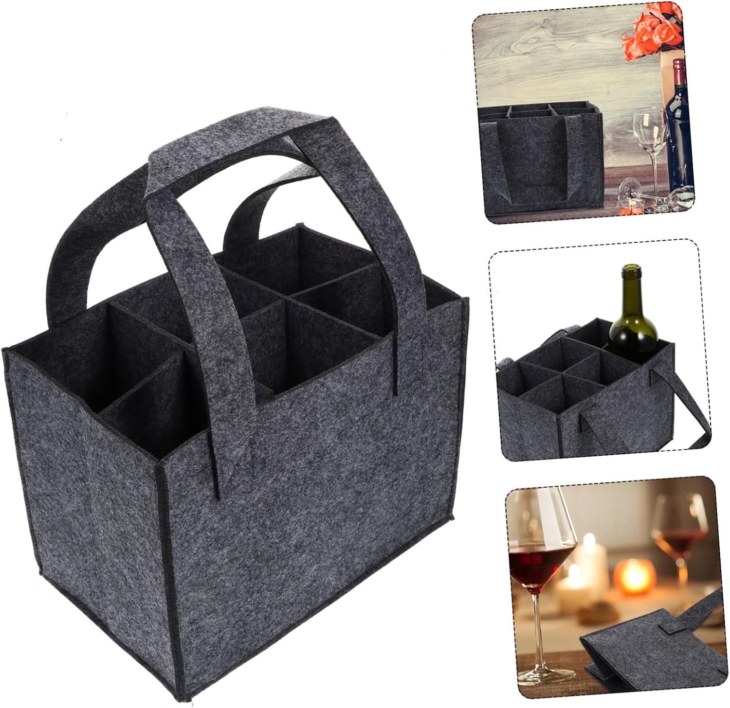 6 Bottle Wine Rack - Dark Grey - Storage Organizer for Bottles - Image 6