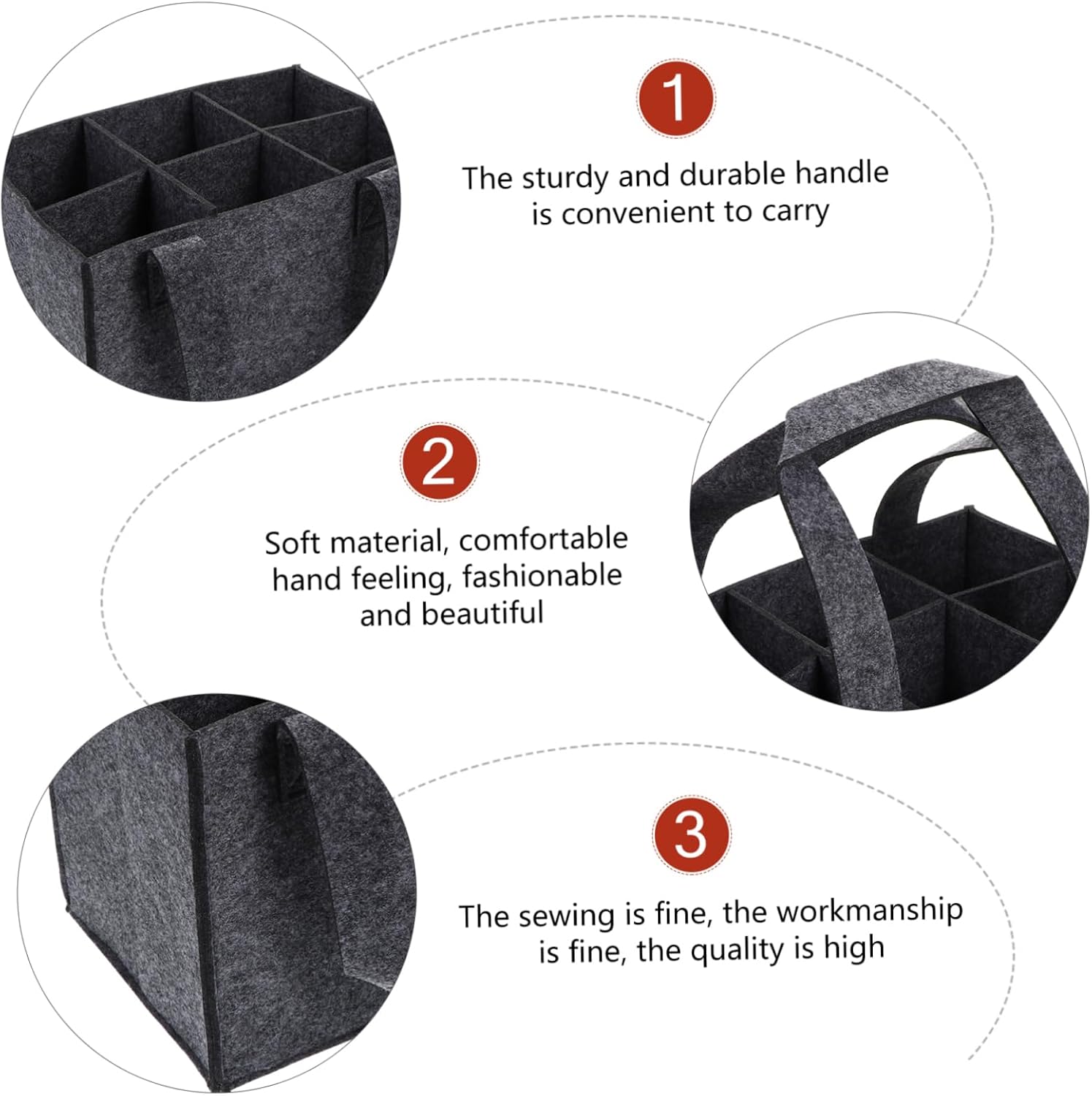 6 Bottle Wine Rack - Dark Grey - Storage Organizer for Bottles - Image 8