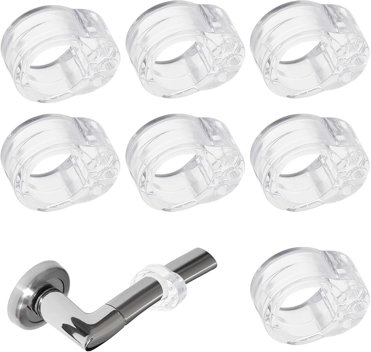 8 Pack Door Stoppers Indoor Wall Protectors Transparent Door Stop Guards - Image 1