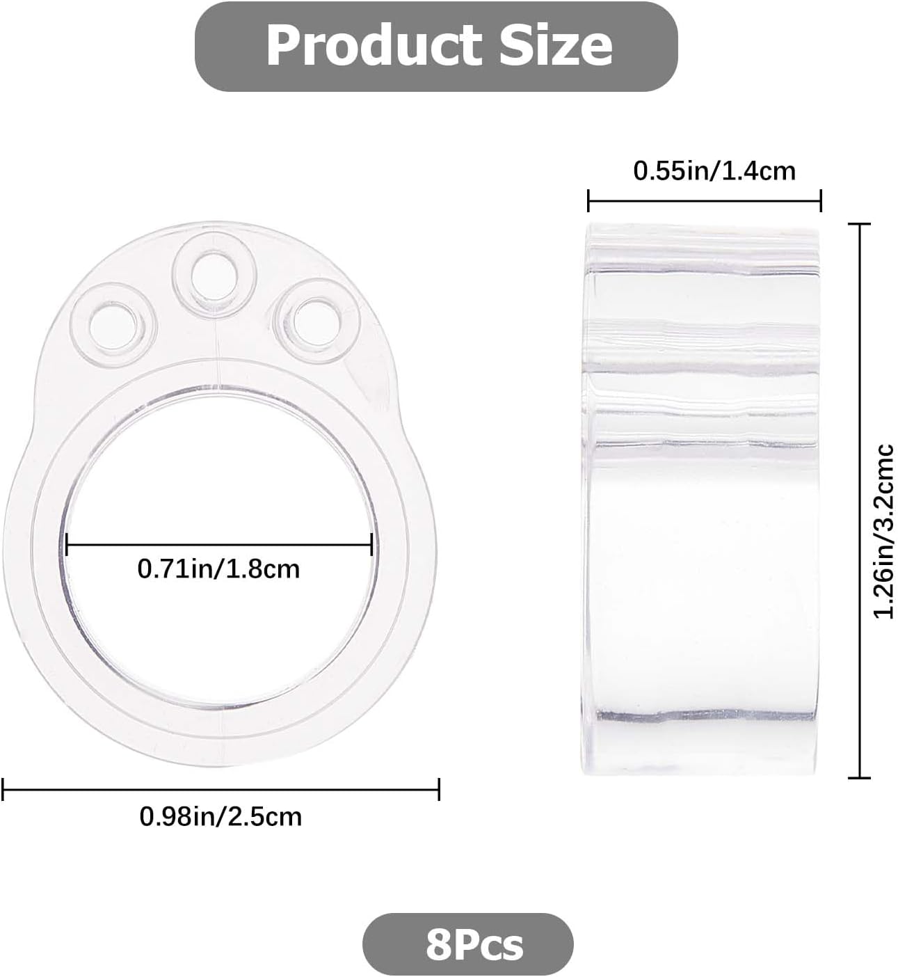 8 Pack Door Stoppers Indoor Wall Protectors Transparent Door Stop Guards - Image 2