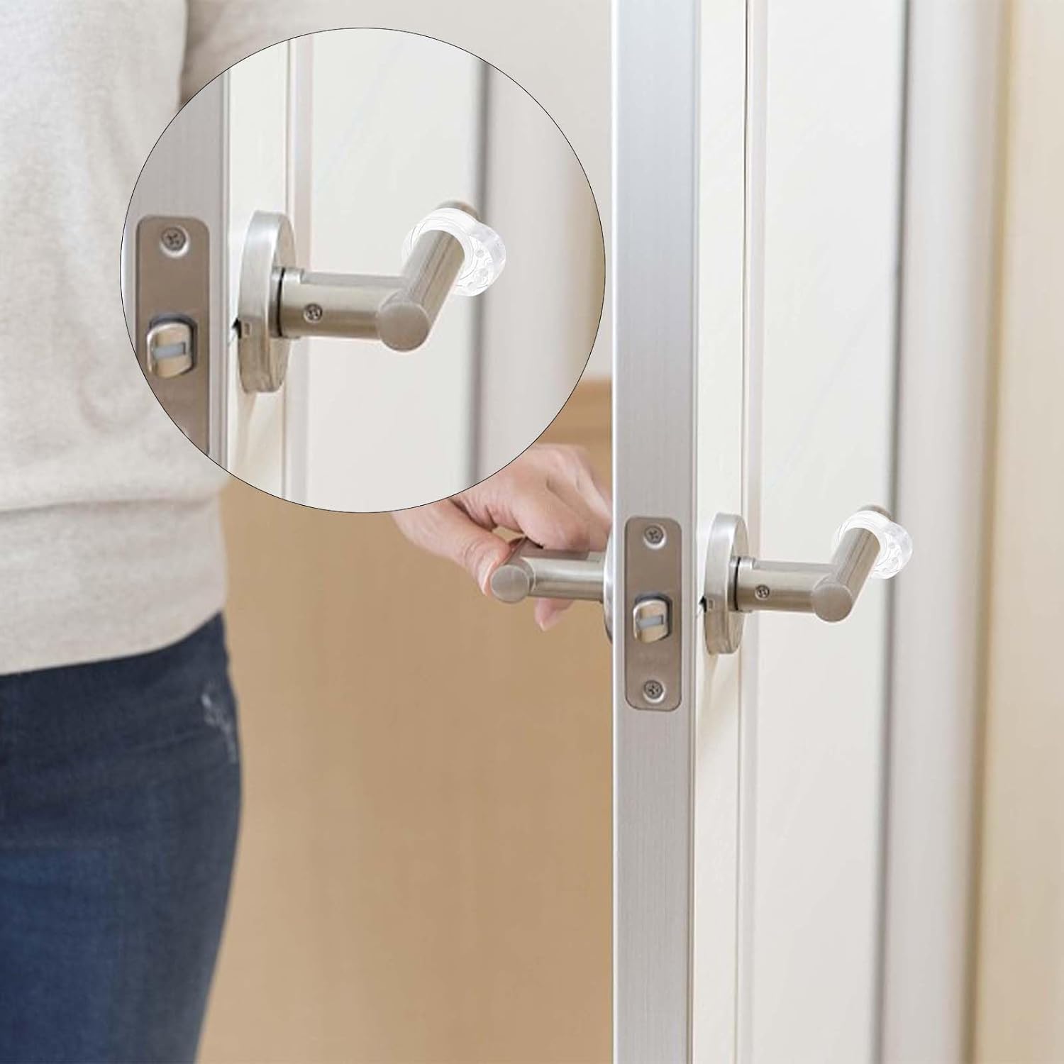 8 Pack Door Stoppers Indoor Wall Protectors Transparent Door Stop Guards - Image 4