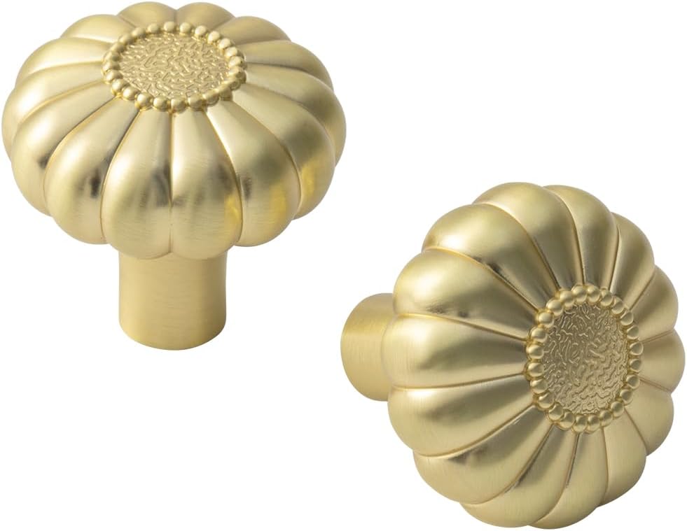 2 Pack 30mm Gold Cabinet Door Knobs Drawer Handles - Image 1
