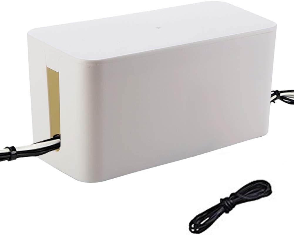1 Piece Cable Organizer Box White Multifunctional Cable Management Solution - Image 1