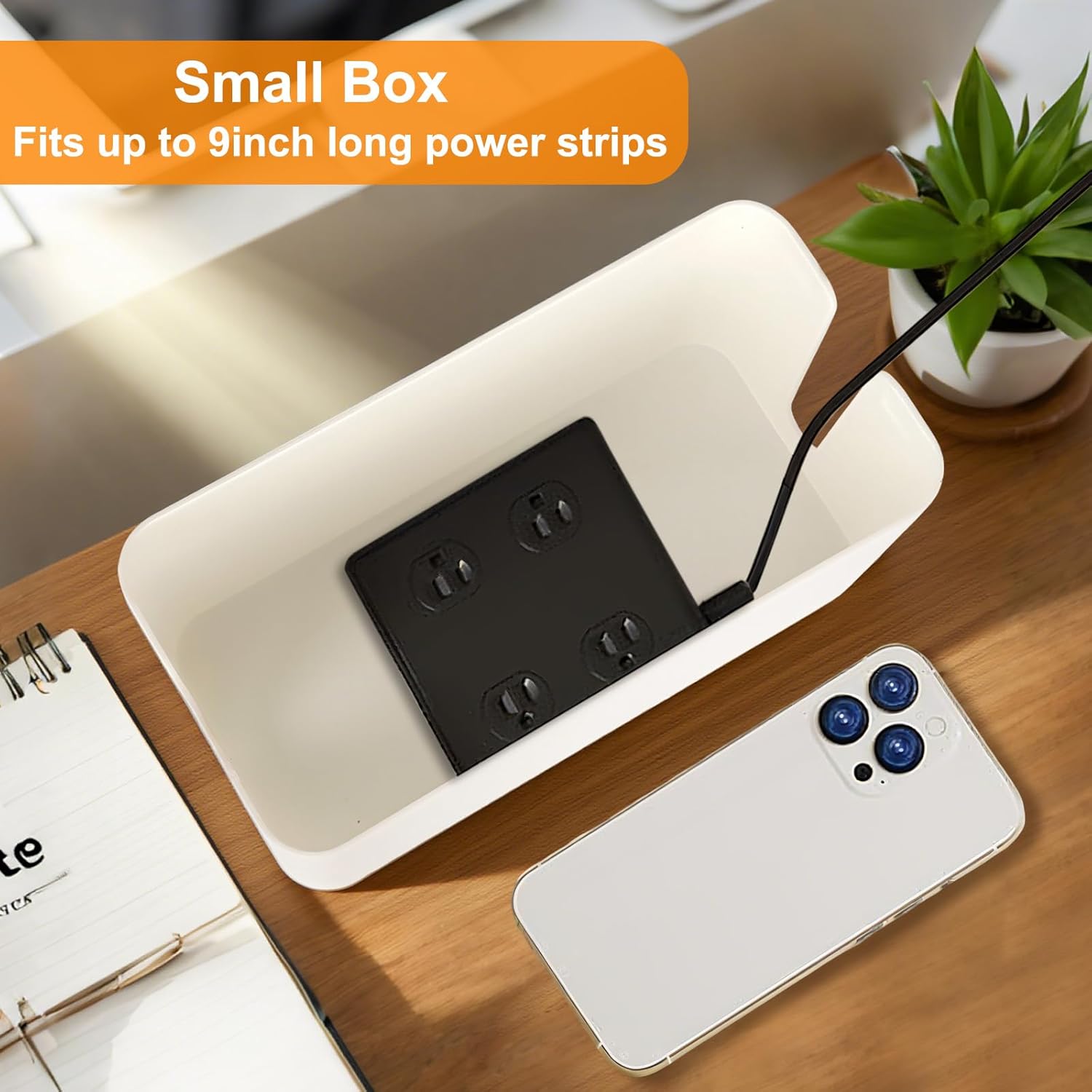 1 Piece Cable Organizer Box White Multifunctional Cable Management Solution - Image 3