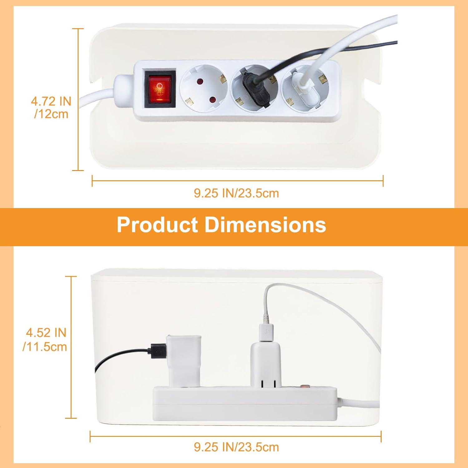 1 Piece Cable Organizer Box White Multifunctional Cable Management Solution - Image 6