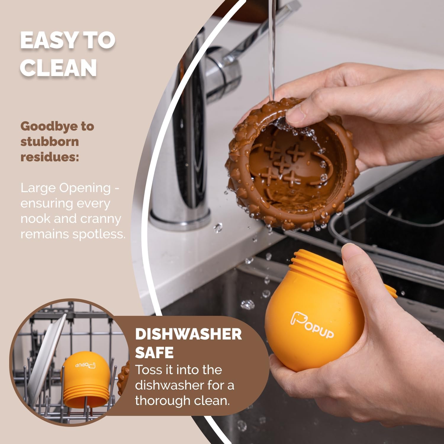 Interactive Food-Grade Silicone Dog Treat Dispenser Toy for Mental Stimulation and Healthy Eating with Removable Lid Dishwasher Safe Suitable for All Dog Sizes - Image 7