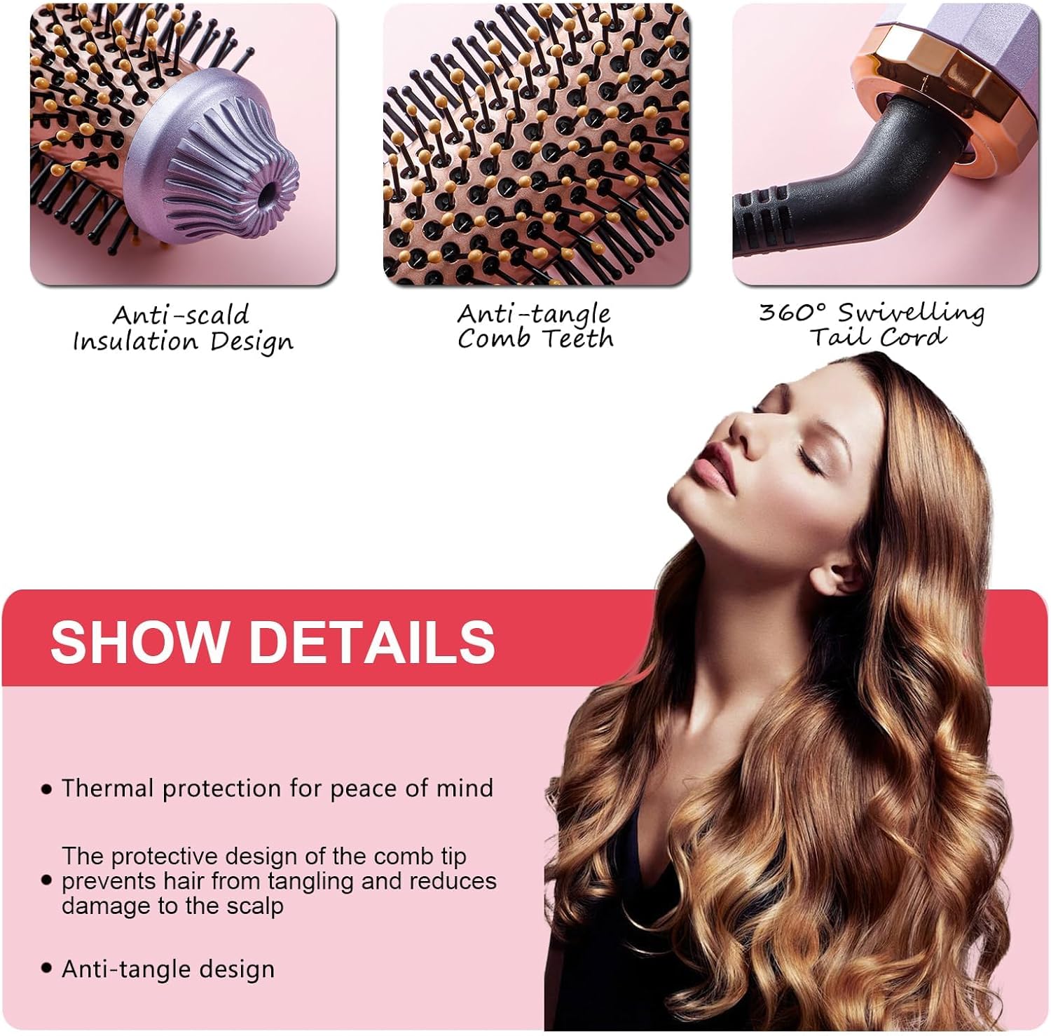 1 Piece Automatic Curling Iron Hair Curler Styling Tool Purple - Image 5