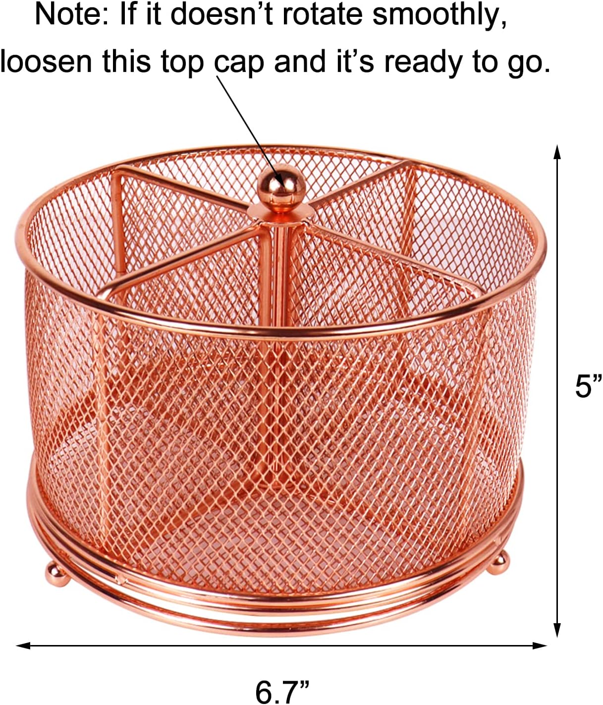 17x17x13cm Rose Gold Metal Mesh Desk Organizer Office Supplies Storage - Image 6