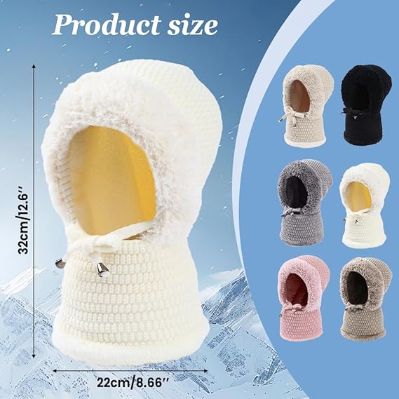 Women's 3-in-1 Beanie with Neck Protection One Size Grey - Image 5