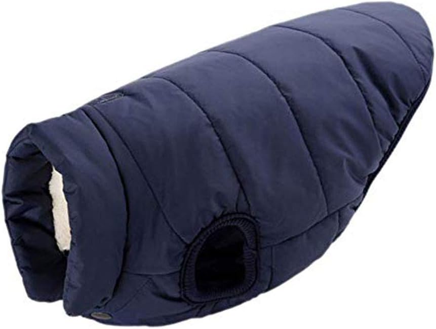 Winter Dog Coat Warm Pet Jacket for Cold Weather Marine Blue Size M - Image 1