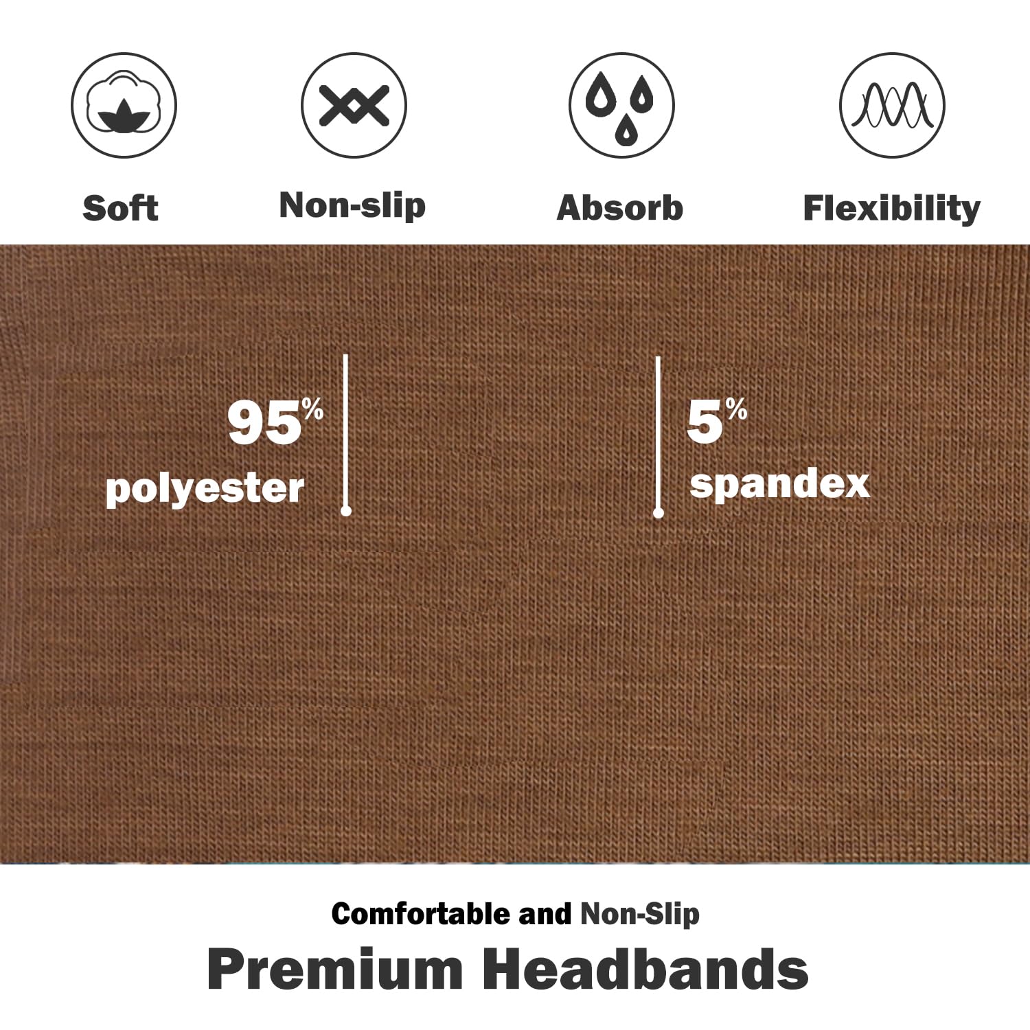6 Pack Sports Hair Bands for Women Breathable Headbands Diadem Hair Accessories - Image 3