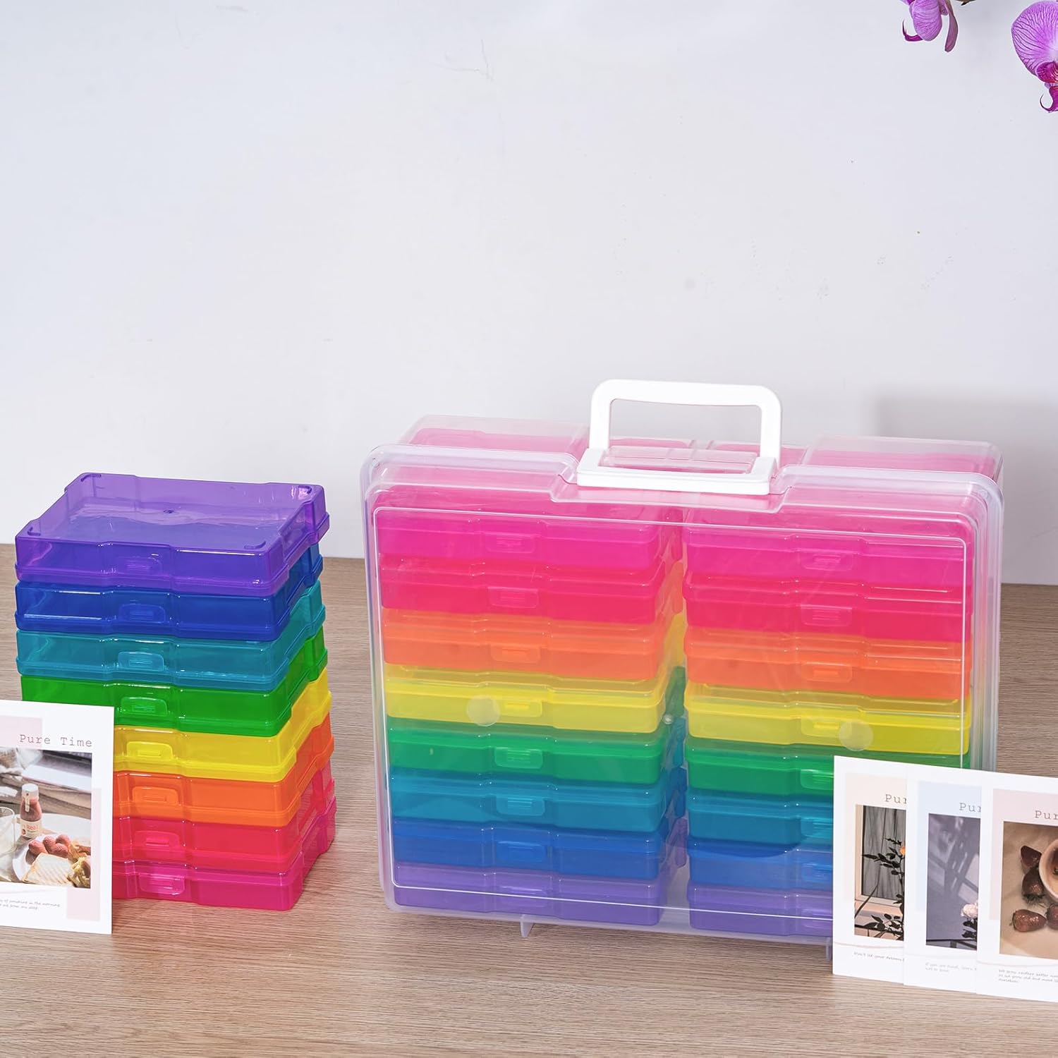 Photo Album Organizer 4x6 Inch Colourful Photo Storage Set - Image 2