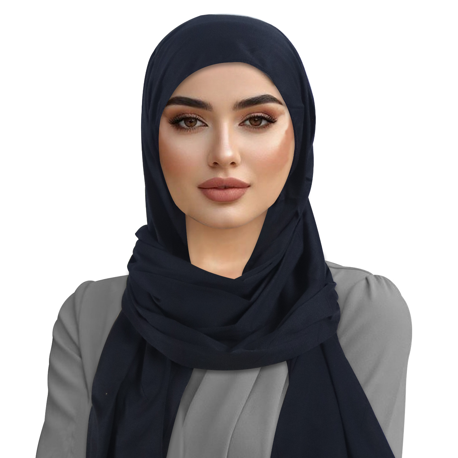 Women's Cotton Headscarf Head Cover Tulband Hat - Black - 1 Piece - Image 1
