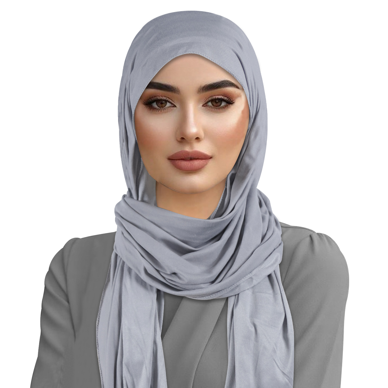 Women's Cotton Headscarf - Grey Turban Hat - Soft Breathable Head Cover - 1 Piece - Image 1