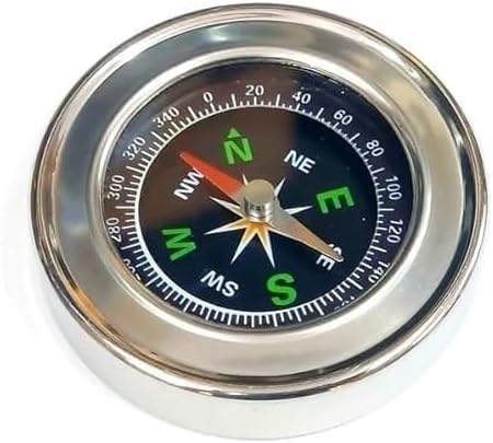 60mm Diameter Magnetic Compass Small Stainless Steel for School Activities Camping Physics Lab Experiments - Image 1
