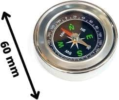 60mm Diameter Magnetic Compass Small Stainless Steel for School Activities Camping Physics Lab Experiments - Image 2