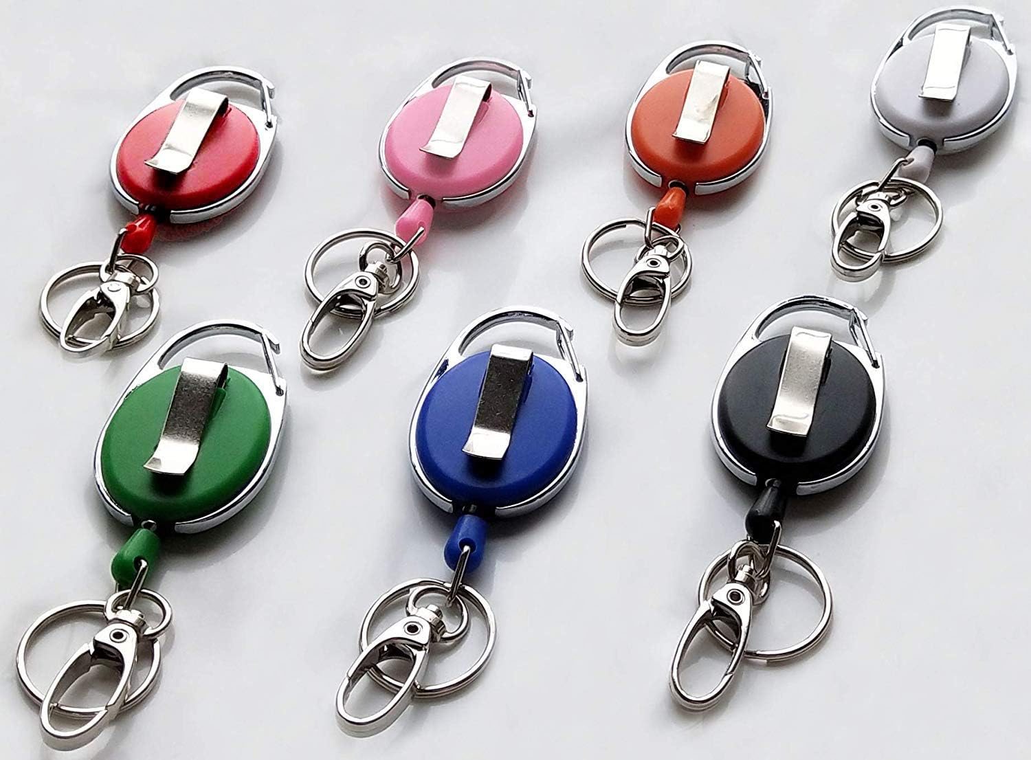 7 Pack Telescopic Keychain ID Lanyard Holder for Keys and ID Cards - Image 2