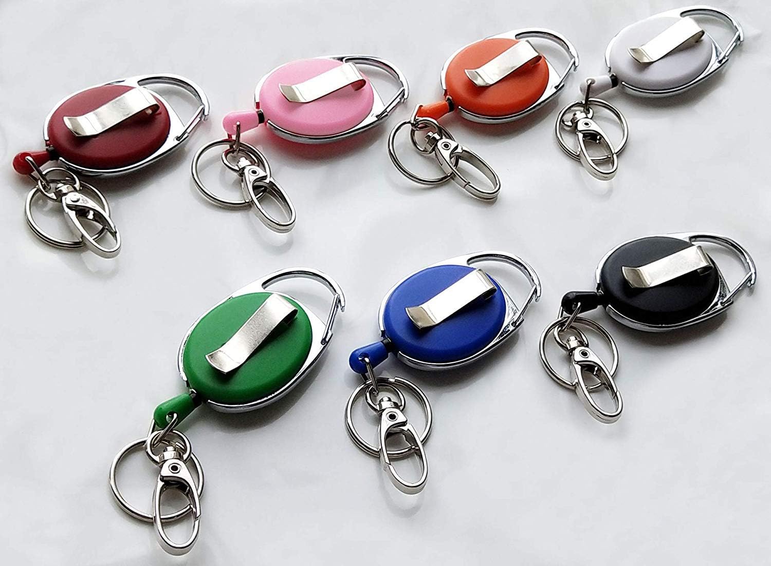 7 Pack Telescopic Keychain ID Lanyard Holder for Keys and ID Cards - Image 3