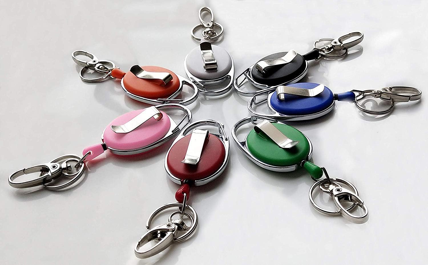 7 Pack Telescopic Keychain ID Lanyard Holder for Keys and ID Cards - Image 4