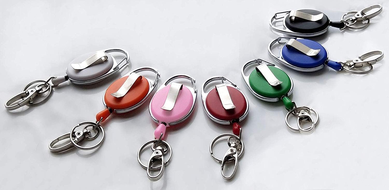 7 Pack Telescopic Keychain ID Lanyard Holder for Keys and ID Cards - Image 5