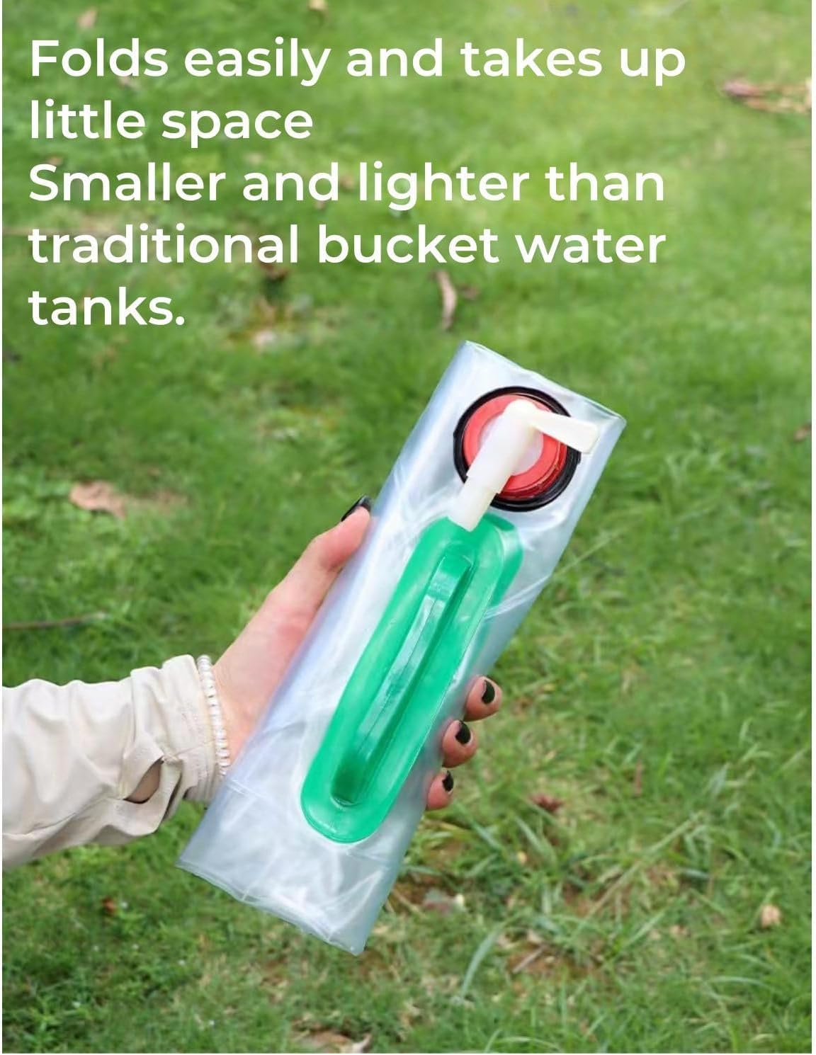 2 Pack Foldable Water Kettle with Tap Portable Food Grade BPA Free for Camping Hiking Emergency Use - Image 2