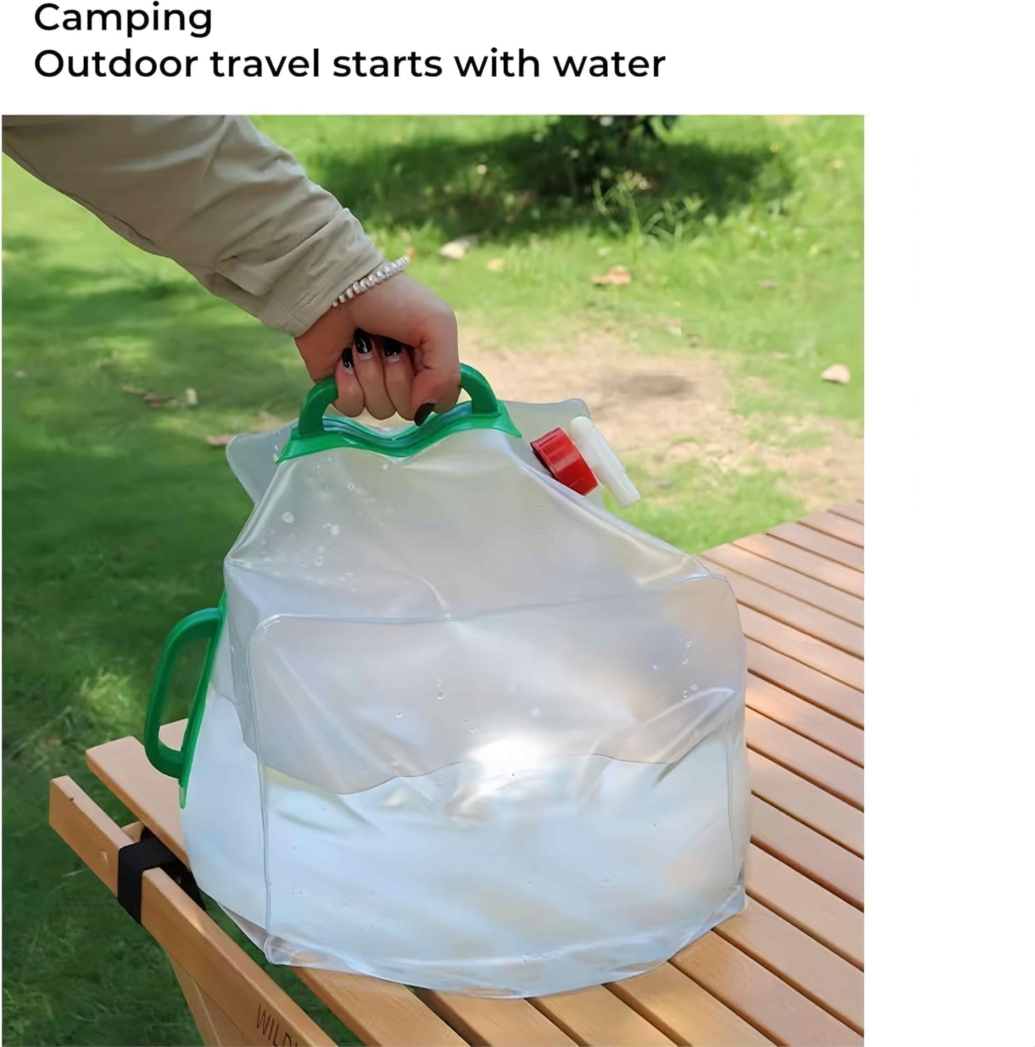 2 Pack Foldable Water Kettle with Tap Portable Food Grade BPA Free for Camping Hiking Emergency Use - Image 5