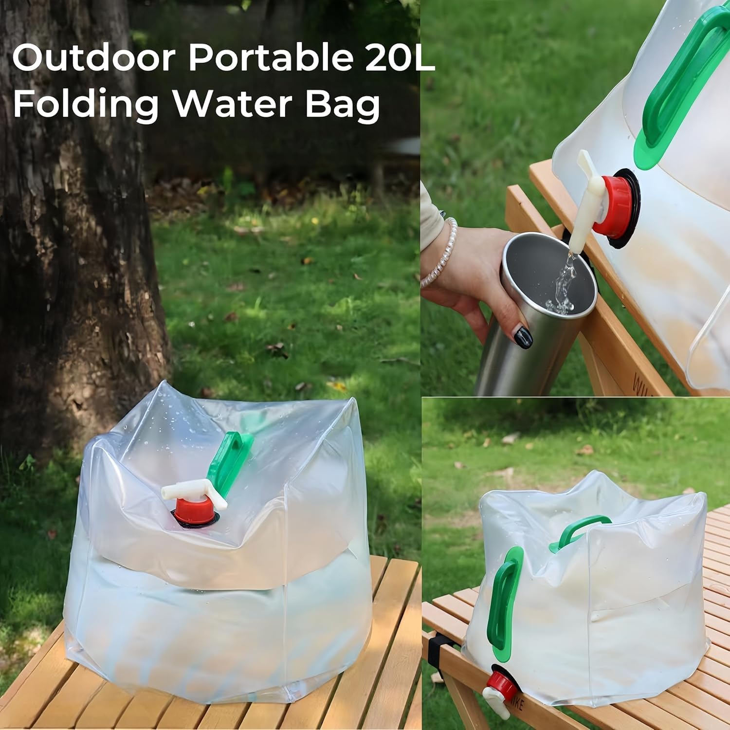 2 Pack Foldable Water Kettle with Tap Portable Food Grade BPA Free for Camping Hiking Emergency Use - Image 7