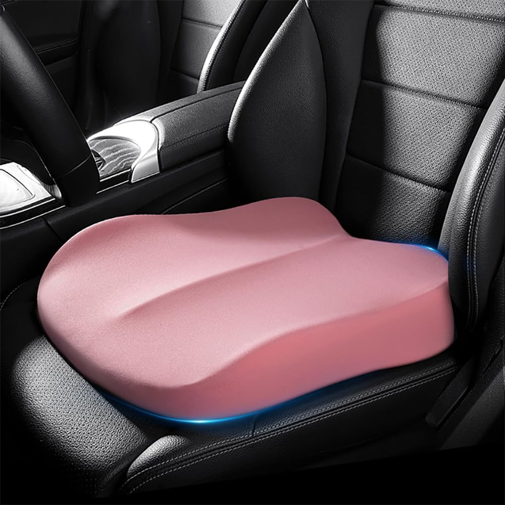 Memory Foam Car Seat Cushion 42x42x10cm Pink - Comfortable Support for Auto Seats - Image 1