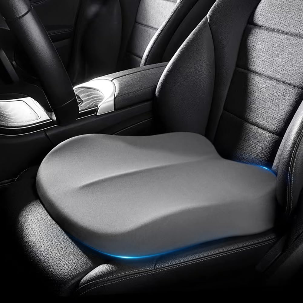 Memory Foam Car Seat Cushion 42x42x10cm Grey - Comfortable Support for Car Seats - Image 1