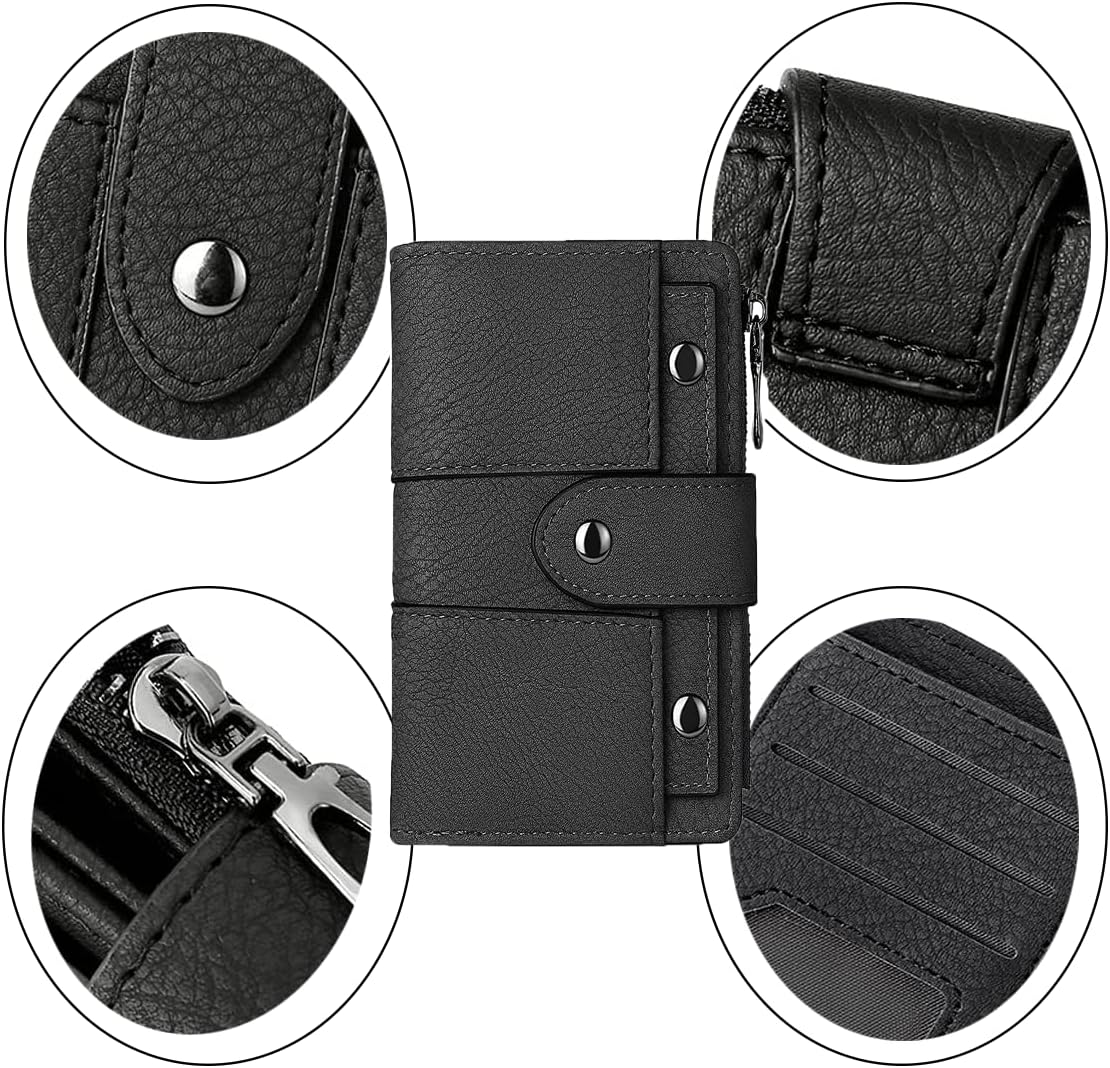Women's Faux Leather Wallet Clutch Purse Black One Piece - Image 2
