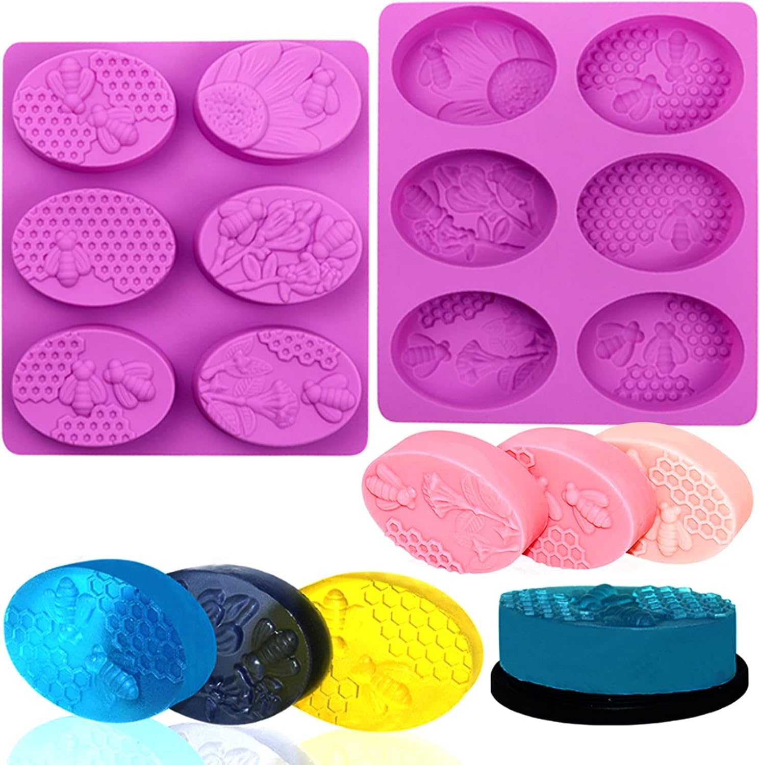 Silicone Molds for Making Candles and Soap - Purple - 2 Pieces - Image 1