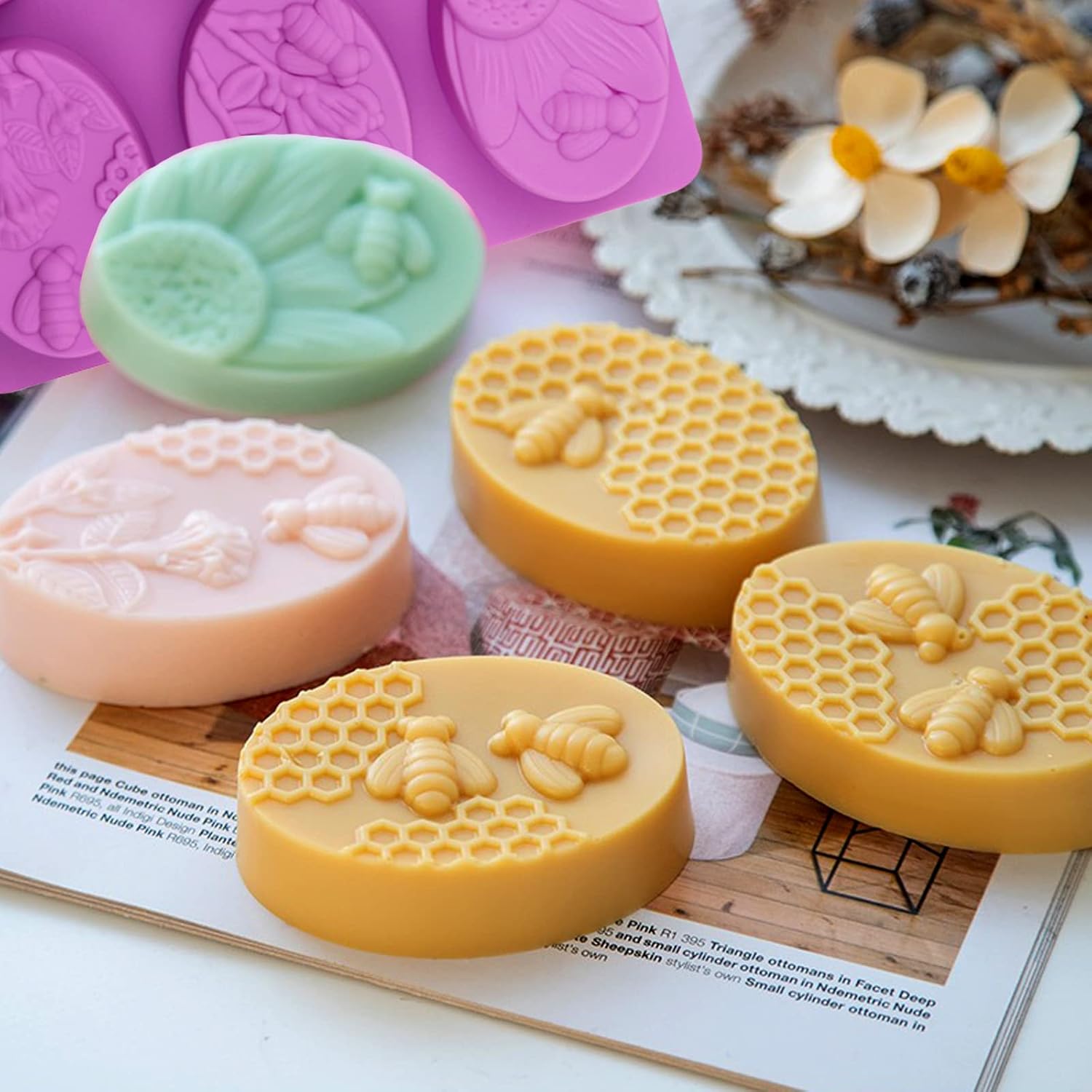 Silicone Molds for Making Candles and Soap - Purple - 2 Pieces - Image 3