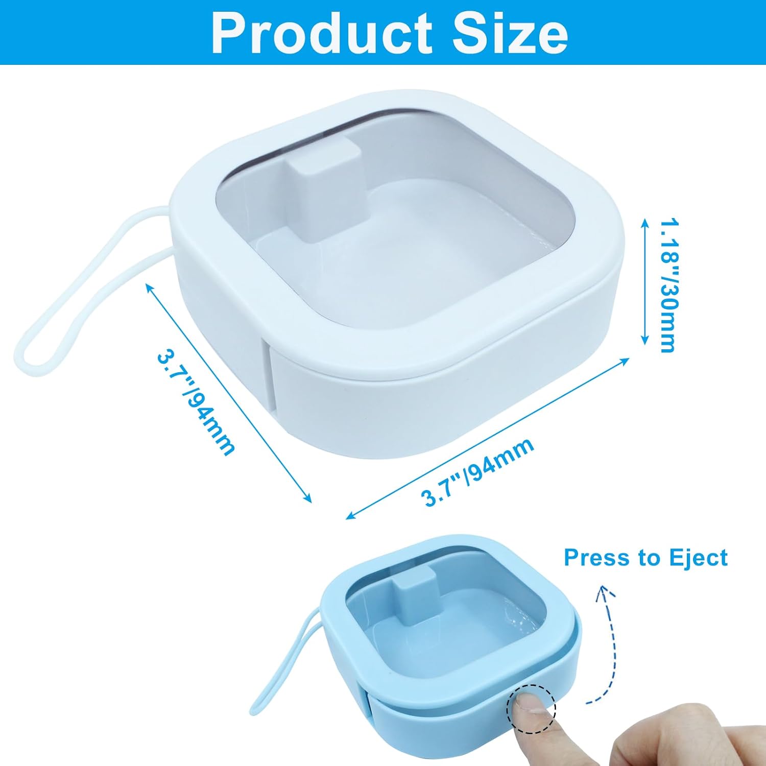 2 Piece Set Portable Blue and White Storage Boxes Stackable Travel Organizers for Small Hair Clips Jewelry Trimmer Accessories - Image 3
