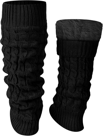 Women's Leg Warmers Warm Black 2 Pairs - Image 1