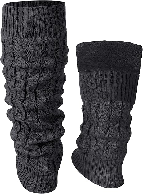 Women's Leg Warmers Warm Dark Grey 2 Pairs - Image 1