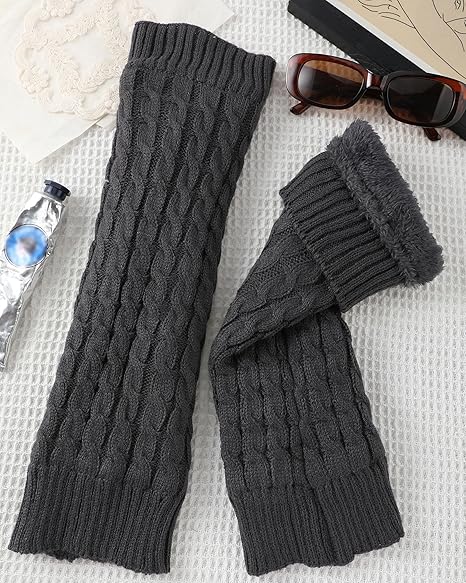 Women's Leg Warmers Warm Dark Grey 2 Pairs - Image 5