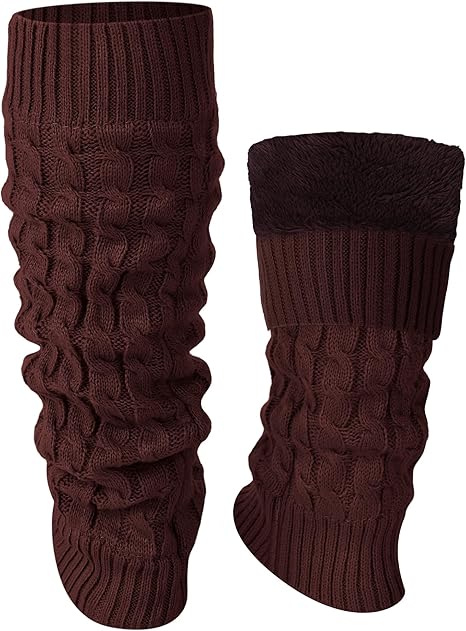 Women's Leg Warmers Warm Coffee Brown 2 Pack - Image 1