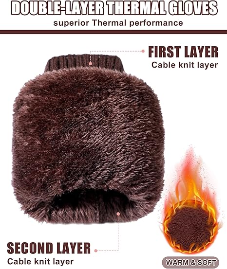 Women's Leg Warmers Warm Coffee Brown 2 Pack - Image 2