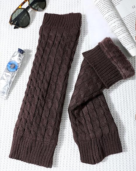 Women's Leg Warmers Warm Coffee Brown 2 Pack - Image 5
