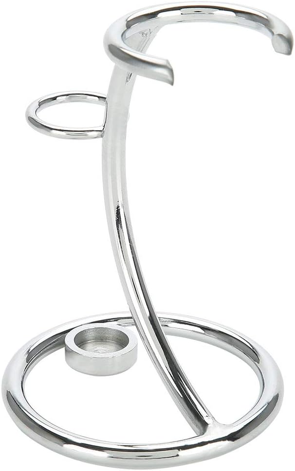 Men's Stainless Steel Silver Razor Holder - Shaving Brush Stand - Image 1