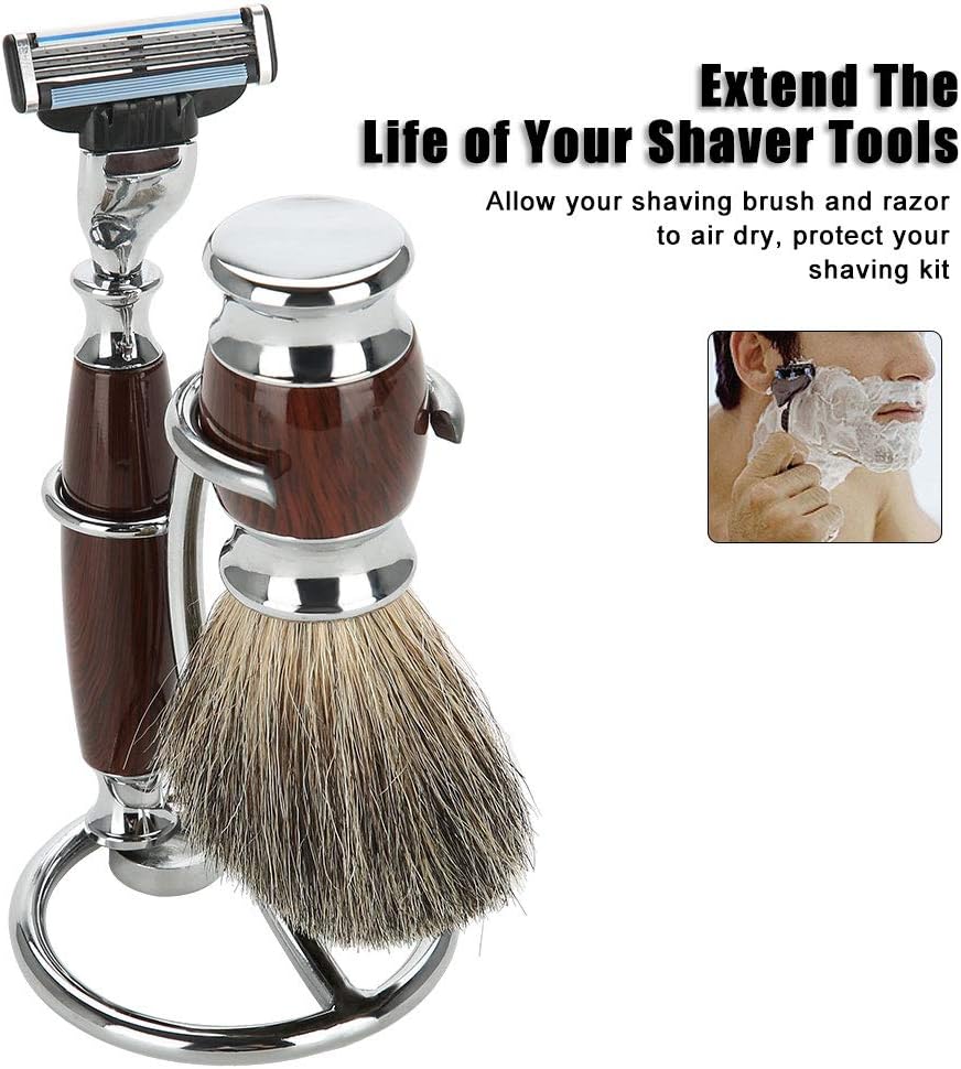 Men's Stainless Steel Silver Razor Holder - Shaving Brush Stand - Image 3