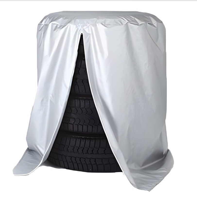 4-Piece Silver Waterproof Winter/Summer Car Tyre Covers - 73cm x 110cm - Image 1