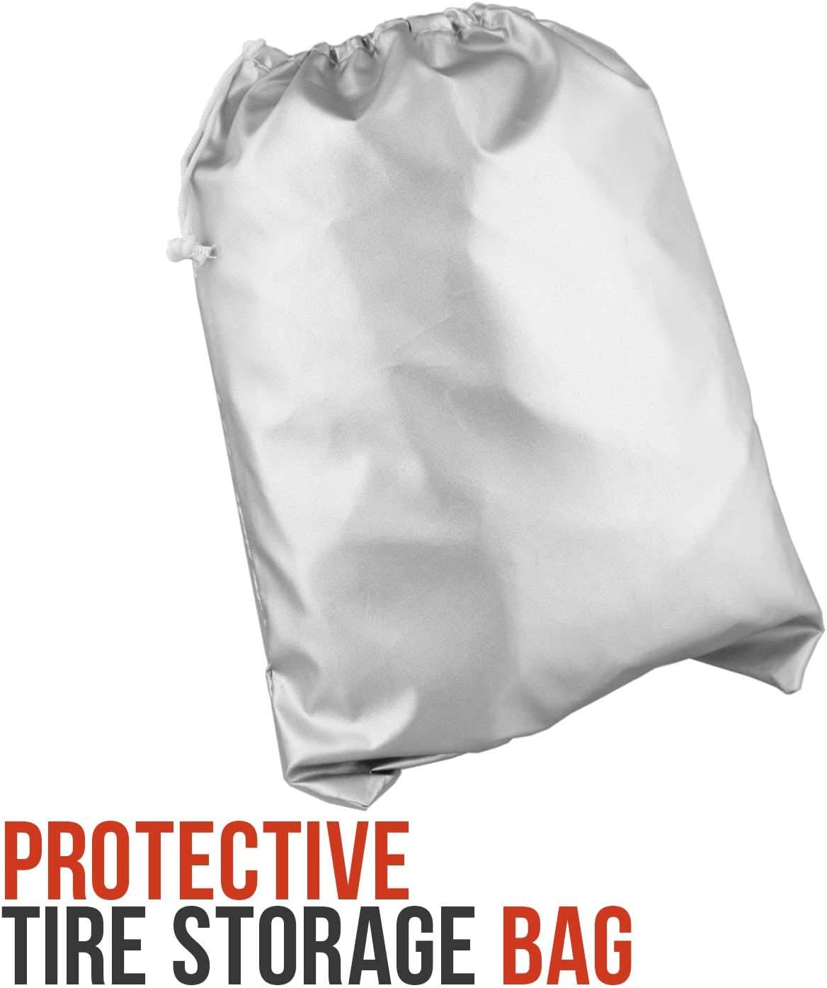 4-Piece Silver Waterproof Winter/Summer Car Tyre Covers - 73cm x 110cm - Image 4